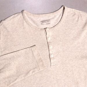 Patagonia Men's Long Sleeved Daily Henley Organic Cotton Button Beige XL Outdoor